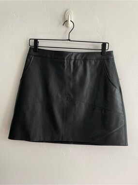 Lulu's Black Faux Leather Mini Skirt